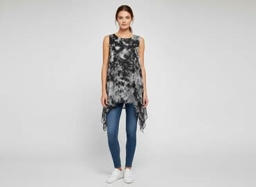 szara bluzka h m: H&M, Tunika damska, rozmiar S — 7