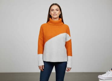 poliamid w swetrze: Indigo, Sweter damski, rozmiar S — 8