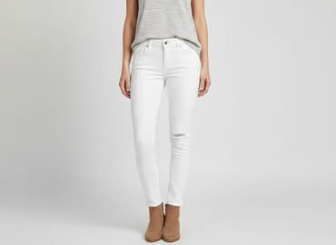 biale szerokie jeansy: Denim Co, Jeansy damskie, rozmiar M — 6