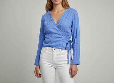 biale spodnie lniane zara: Zara, Bluzka damska, rozmiar M — 7