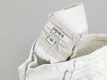 biale materialowe spodnie: Papaya, Spodnie 3/4 damskie, rozmiar 2XL — 4