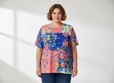 bluzki koszulowe damskie plus size: Bluzka damska, rozmiar 4XL — 1