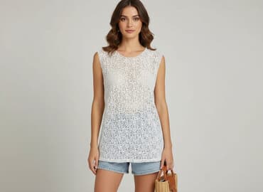 bluzka na drutach na lato: T-shirt damski, rozmiar S — 1