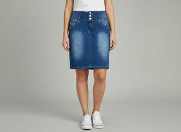 spódniczka dżinsowe z wysokim stanem: Spódnica damska, rozmiar S — 7