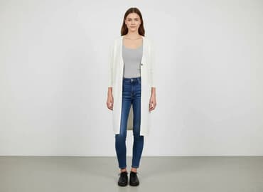 długi sweter sukienki: Kardigan damski, rozmiar M — 7