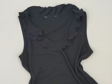 bluzka czarna z dekoltem v: Women's blouse, size S — 1