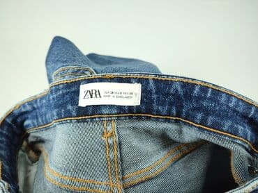 beżowe spodnie z wysokim stanem zara: Zara, Jeansy damskie, M — 4