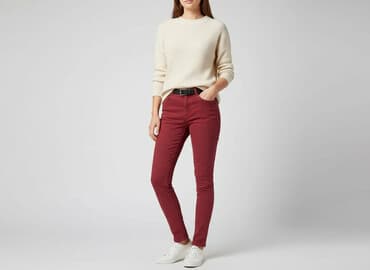 jeansy bordowe damskie: Sinsay, Jeansy damskie, rozmiar S — 6