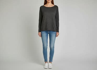 szara bluzka damska: Bluzka damska, rozmiar S — 5