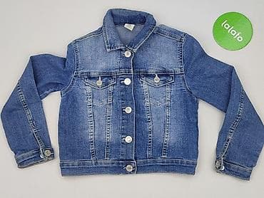 jeansy pull: Dziecięca kurtka jeansowa, 7 lat, 116-122 cm, H&M, stan - Bardzo dobry — 2