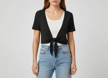 shein czarne bluzki: Shein, Top damski, rozmiar S — 7