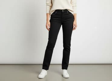 jeansy elastyczne damskie: Spodnie materiałowe damskie, rozmiar L — 7