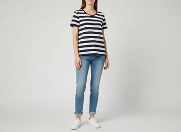 tommy hilfiger t shirty damskie w paski: Organic Cotton, T-shirt damski, rozmiar M — 1