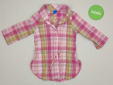 bluzki z zamkiem z przodu: Shirt 3-4 years, condition - Very good, pattern - Cell, color - Pink — 2