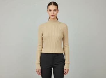 sweter z perełkami h m: H&M, Golf damski, rozmiar M — 6