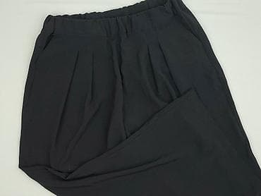 szorty cargo: Czarne damskie spodnie typu culottes - Krój: szerokie nogawki 7/8 — 1