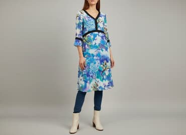 sukienki damskie midi w kwiaty: Sukienka damska, rozmiar S — 1