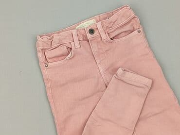 pomarańczowe spodnie hello kitty: Spodnie jeansowe, Zara, 5-6 lat, 110/116, stan - Idealny — 1