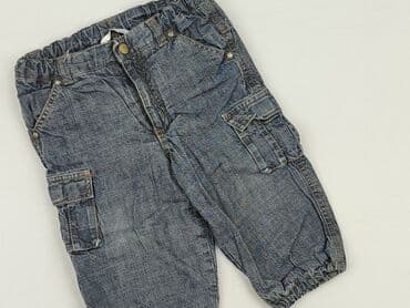 spodnie z lampasami h m: Denim pants, H&M, 9-12 months, condition - Very good — 1