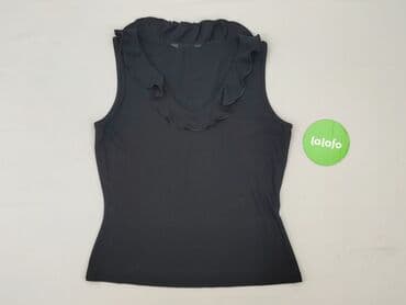 bluzka czarna z dekoltem v: Women's blouse, size S — 2