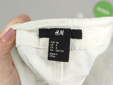 białe krótkie spodenki jeansowe: H&M, Szorty damskie, rozmiar M — 4
