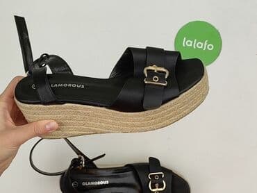 sandały na koturnie z pomponami: Sandały damskie, rozmiar 38 — 6