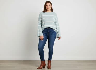 sweter w paski: Sweter damski, rozmiar 4XL — 6