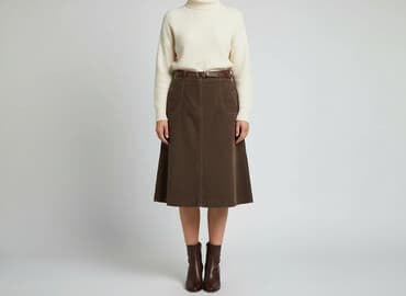 sztruksowa spódnice midi: Spódnica damska, rozmiar S — 1