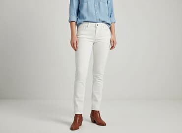 kremowe jeansy damskie: Tu, Jeansy damskie, rozmiar L — 6