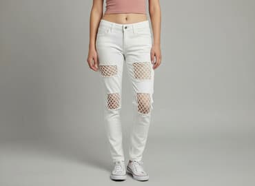 bershka spodnie hello kitty: Kiss Pink, Jeansy damskie, rozmiar XS — 7