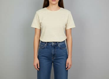 bluzka żółta w czarne paski: Bluzka damska, rozmiar M — 6