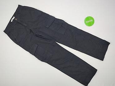 czarne jeansy pull: PULL&BEAR, Spodnie cargo damskie, rozmiar M — 3