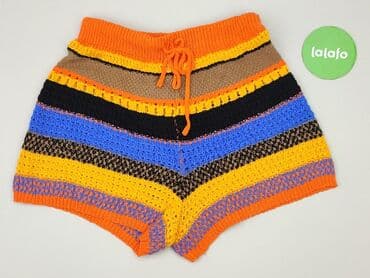 krótkie spodenki z wysokim stanem w paski: Szorty damskie, rozmiar M — 2