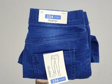 spodnie ze skóry dla dziewczynki: Spodnie jeansowe, Little kids, 9 lat, 128/134, stan - Idealny — 6