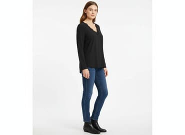 czarna bluzka koronkowa zara: Amisu, Bluzka damska, rozmiar L — 7