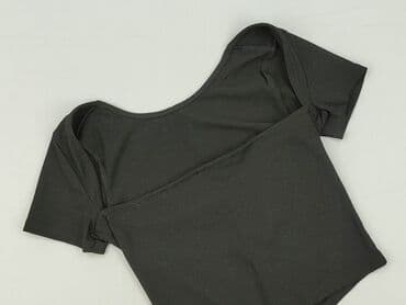 czarne prążkowane bluzki: Sinsay, Top damski, rozmiar L — 2