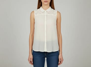 bluzki z odcieciem pod biustem: Bluzka damska, rozmiar S — 6