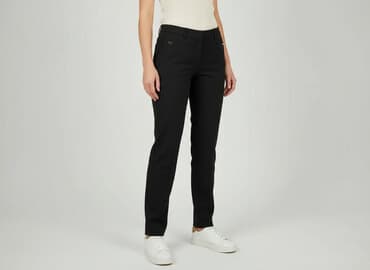 czarne jeansy damskie stylizacje: Spodnie materiałowe damskie, rozmiar M — 6