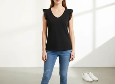 czarne bluzki siateczka: House, T-shirt damski, rozmiar M — 6