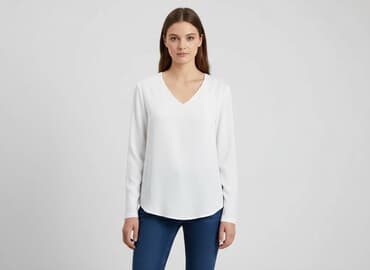 białą bluzka z długim rękawem zara: Zara, Bluzka damska, rozmiar S — 1