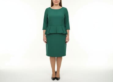 sukienka maxi butelkowa zieleń długi rękaw: Sukienka damska, rozmiar S — 1