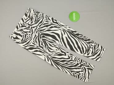 spodnie w krowie łaty: Material trousers for women, size S — 3