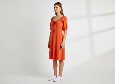 navona sukienki: Orange, Sukienka damska, rozmiar L — 6
