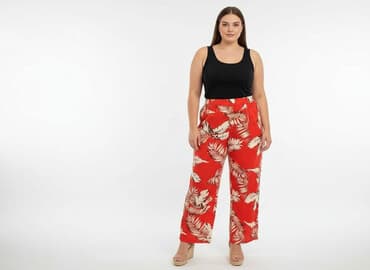 spodnie hello kitty piżama shein: Shein, Spodnie materiałowe damskie, rozmiar 3XL — 1