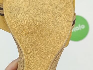 klapki gucci na koturnie: Sandały damskie, 37 — 7