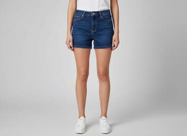 cropped blue jeans: Cropp, Szorty damskie, rozmiar 2XS — 6