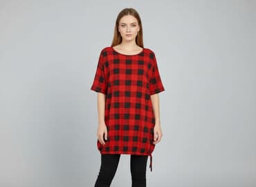 sukienka w czerwoną kratę damska: Sukienka damska, rozmiar S — 1