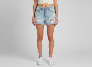 dżinsy typu boyfriend: Denim, Szorty damskie, rozmiar XS — 7