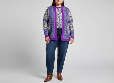 bluzki nietoperz plus size: Kardigan damski, rozmiar 6XL — 5