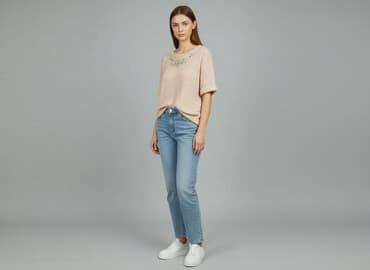 sweter z dodatkiem moheru: Sweter damski, rozmiar M — 6